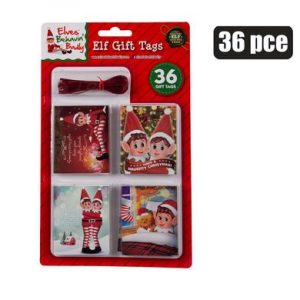 XMAS ELF STATIONERY GIFT TAG 36pc
