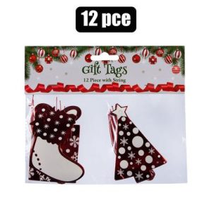 XMAS STATIONERY GIFT TAG 12pc