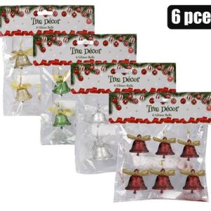 XMAS TREE DECOR BELL 6PC