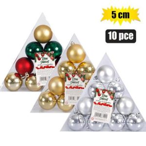 XMAS TREE DECOR BALLS 10PC 5cmPYRAMID