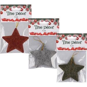 XMAS TREE DECOR PLUSH STAR 5cm