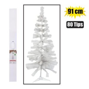 XMAS TREE 91cm WHITE (80 TIPS) BOXED