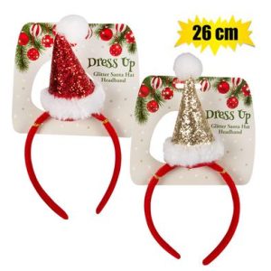 XMAS DRESS UP HEADBAND GLITTER 26cm
