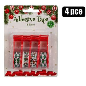 XMAS STATIONERY TAPE 4PC