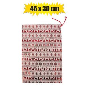 XMAS STATIONERY JUTE BAG WOVEN 45x30cm