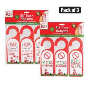 XMAS ELF DOOR HANGER 3pc