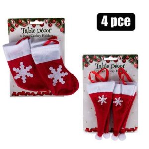 XMAS TABLE DECOR CUTLERY HOLDER 4pc