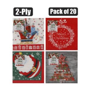 XMAS TABLE DECOR SERVIETTES 2PLY PK-20
