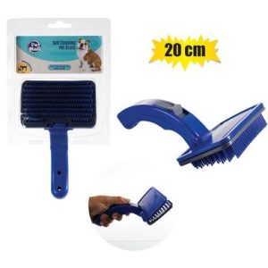 PET DOG/CAT BRUSH 20cm SELF-CLEANING