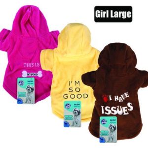 PET DOG SHIRT WINTER GIRL PAW/BONE-L