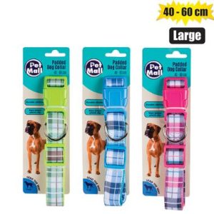 PET DOG COLLAR TARTAN 40-60cm LARGE
