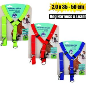 PET DOG HARNESS + LEAD 2.0x35-50cm