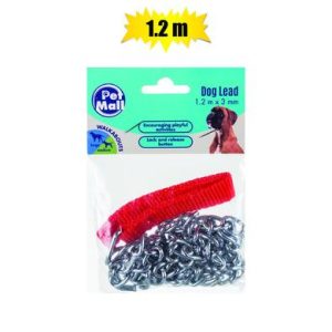 PET DOG-LEAD STEEL+NYLON-HANDLE 3x1200mm