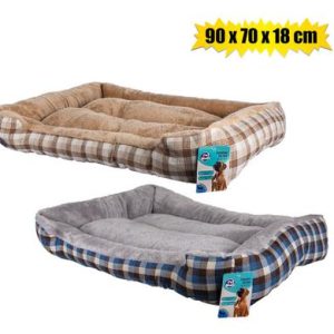 PET BED RECTANGLE "FUR" 90x70x18cm