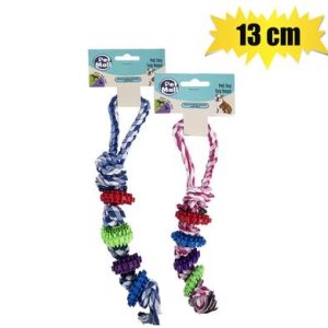 PET DOG TOY RUBBER RING BONE 13cm