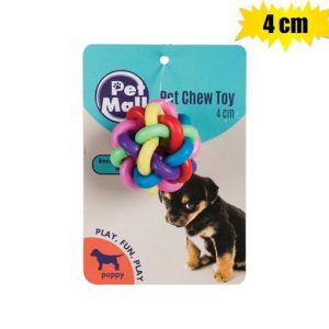 PET PUPPY-CHEW BALL TANGLED LOOK 4cm