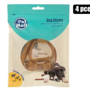 PET DOG CHEW RAWHIDE 4PCE ASSTD