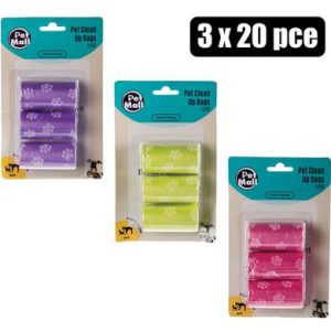 PET DOG CLEAN-UP BAGS REFILL 3x20's