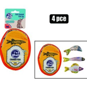 PET CAT TOY PLUSH CANNED FISH 16cm