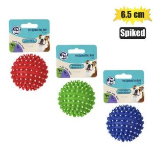 PET DOG TOY VINYL BALL SPIKED 6.5cm