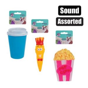 PET DOG TOY CARROT/CUP/POPCORN ASSORTED