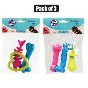 PET TOY PUPPY CHEWS ASSTD PK-3