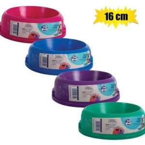 PET DOG/CAT BOWL PL 16cm ASSTD COLORS
