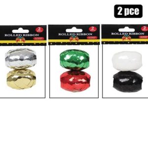GIFT-DECOR RIBBON METALLIC 2PCE 10mx5mm