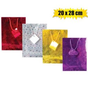 GIFT-BAG METALLIC PPR MED 20x28cm MATT