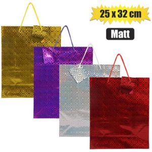 GIFT-BAG METALLIC PPR LRG 25x32cm MATT