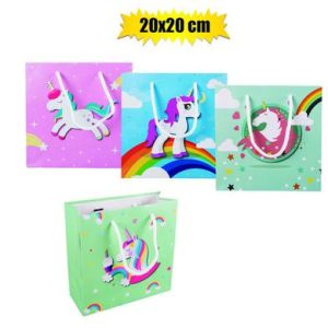 GIFT-BAG PPR MED UNICORN 20x20cm