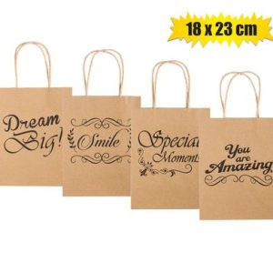 GIFT-BAG PPR ENG WORDS MED 18x23cm