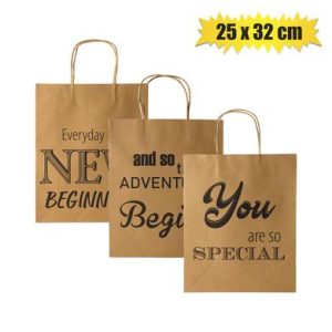 GIFT-BAG PPR ENG WORDS LRG 25x32cm