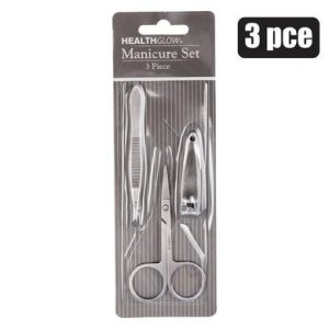 NAIL MANICURE SET S/S 3PC BLISTER H/GLOW