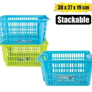 BASKET STACKING PL 38x27x19cm