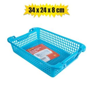BASKET RECTANGULAR 34x24x8cm W/HANDLES