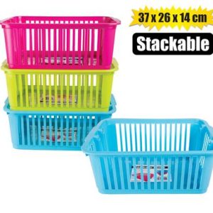 BASKET PL 37x26x14cm STACKABLE