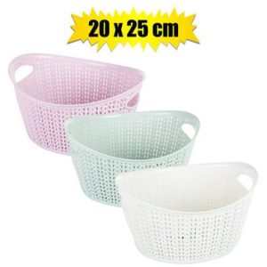 BASKET PL LACE 25x20x13cm OVAL ASSTD