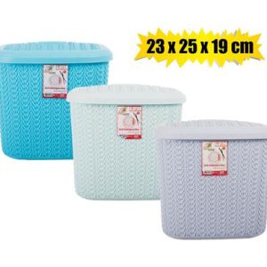 BASKET 23x25x19cm KNIT DESGN SOAP POWDER