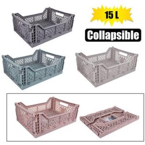 BASKET PL COLLAPSIBLE 40x30x14cm 15L