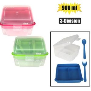 LUNCH BOX 3-DIVISION MEAL BOX 900ml