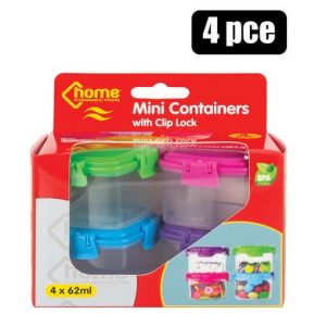 CONTAINER MINI 62ml 4PCE CLIP LOCK