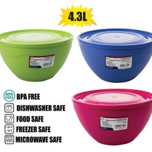 SALAD BOWL PL W/LID 4.3L ELEGANT