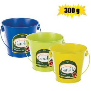 CANDLE CITRONELLA 300g BUCKET ASSTD