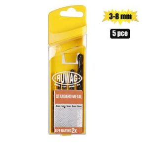 RUWAG DRILL-BIT-SET STEEL 3-8mm 5PCE