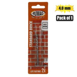 RUWAG DRILL-BIT BRICK 4.0x75mm PACK 1