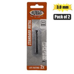 RUWAG DRILL-BIT HSS 3.0x46mm PACK 2