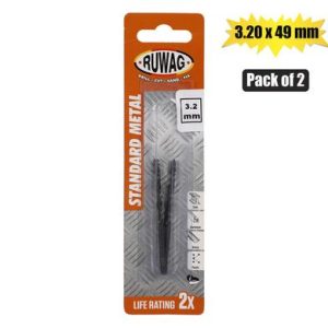 RUWAG DRILL-BIT HSS 3.20x49mm PACK 2