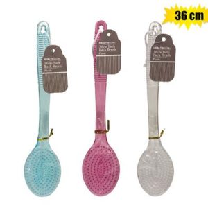 BATH BASICS BRISTLE BRUSH PL HANDLE 36cm