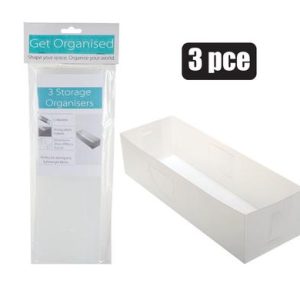 STORAGE ORGANISER 30x10x7cm PACK-OF-3